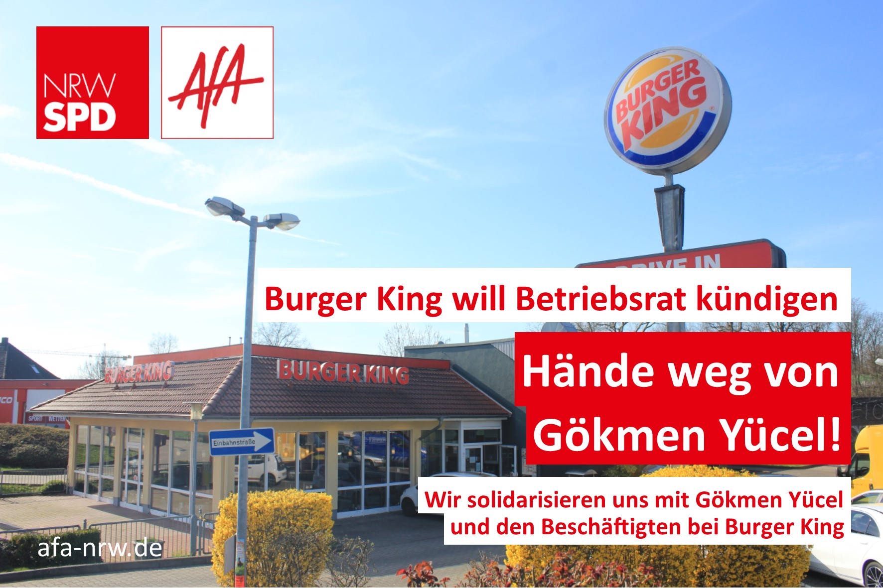 Anja Butschkau Hände weg von Betriebsrat Gökmen Yücel NGG Burger King