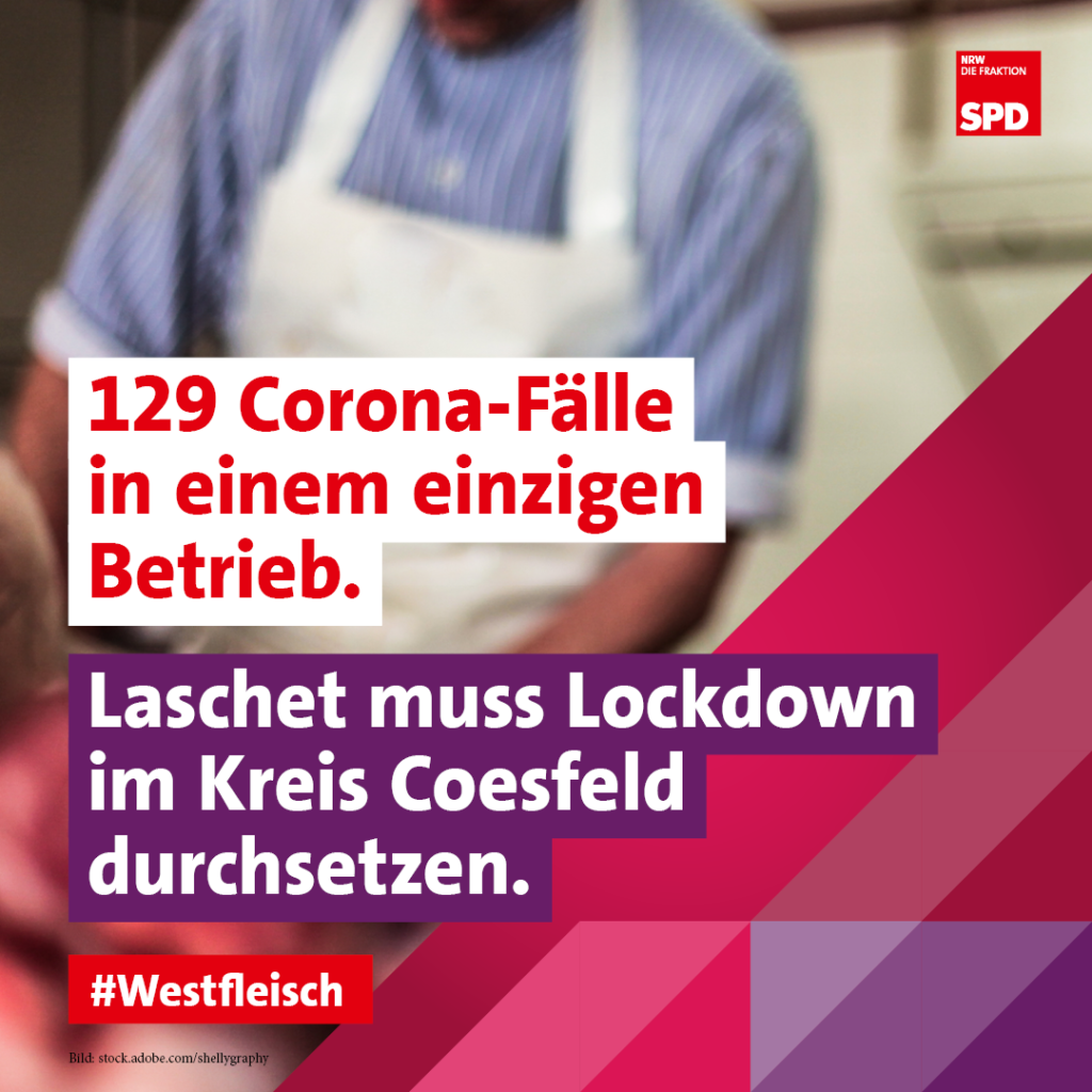 Westfleisch Coesfeld Skandal Fleischindustrie SPD Landtagsfraktion NRW