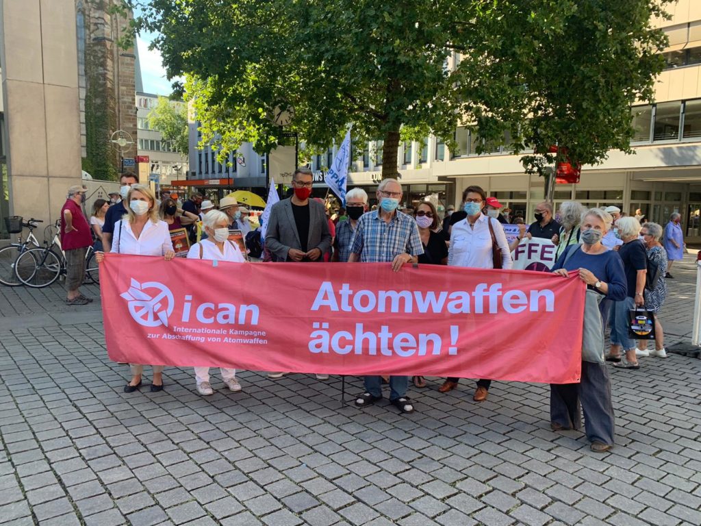 Atomwaffen ächten Gedenkveranstaltung Atombombenabwurf auf Hiroshima und Nagasaki Dortmund 06.08.2020 Gedenkveranstaltung Thomas Westphal Anja Butschkau Sabine Poschmann Birgit Jörder Atomwaffen