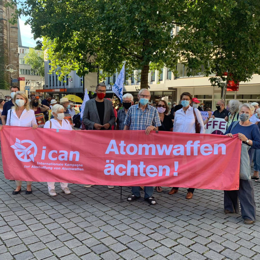 Atomwaffen ächten Gedenkveranstaltung Atombombenabwurf auf Hiroshima und Nagasaki Dortmund 06.08.2020 Gedenkveranstaltung Thomas Westphal Anja Butschkau Sabine Poschmann Birgit Jörder Atomwaffen