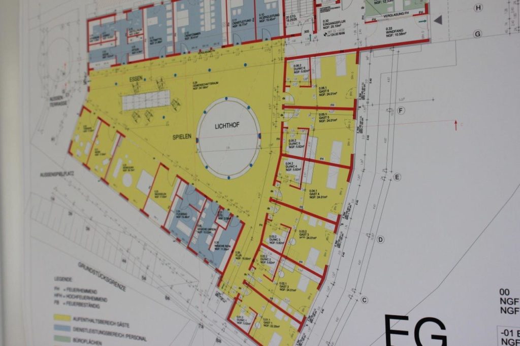 Bauplan Erdgeschoss Kinderhospiz Sonnenherz