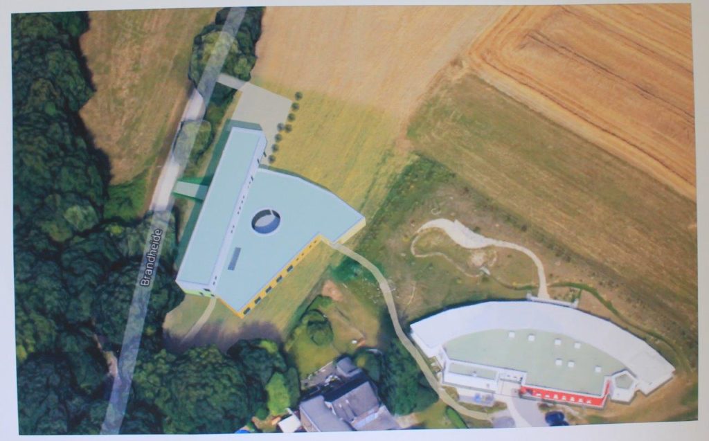 Luftbild Entwurf Gebäude Kinderhospiz Sonnenherz