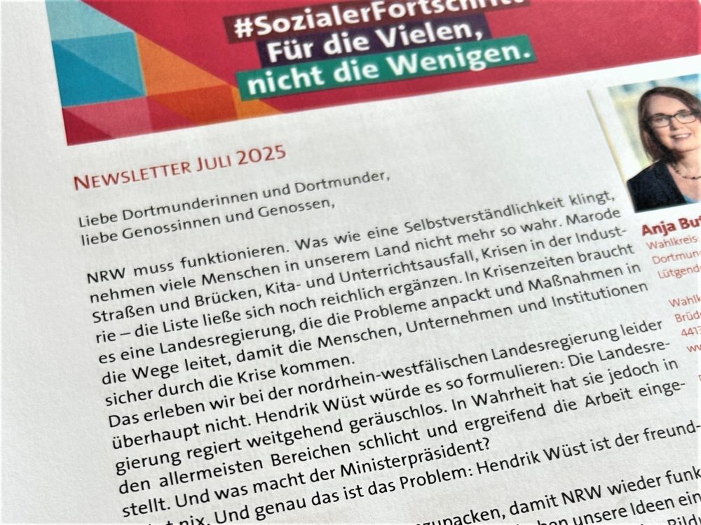 Wahlkreis-Newsletter Anja Butschkau Juli 2025